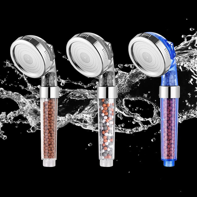 3 Mode Bath Shower, Adjustable Jetting Shower Head for Men & Women, High Pressure, Water Saving, Bathroom Anion Filter, Shower SPA Nozzle