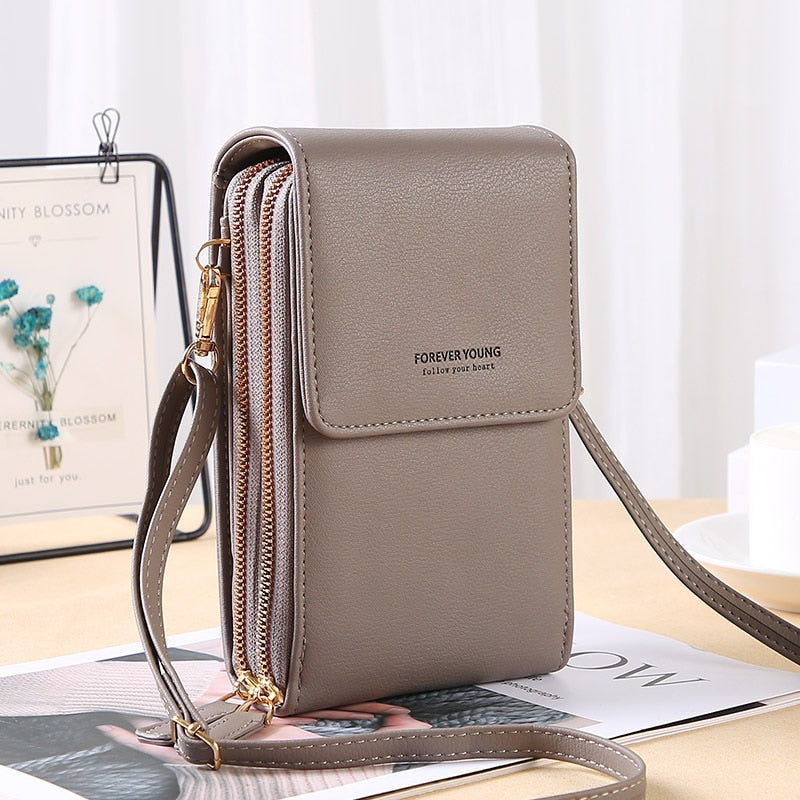 Mini Leather Crossbody Phone Bags with Touch Screen Phone Fashion for Women and Girls - Shoulder Phone Bags