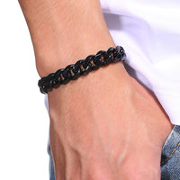 3/5/7/9/11mm Silver Black Gold Chain Stainless Steel Bracelet for Mens Curb  Link 