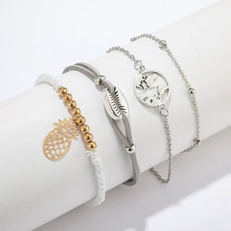Shell Bracelets in Chain Link style (Lobster Clasp) for Women and Girls