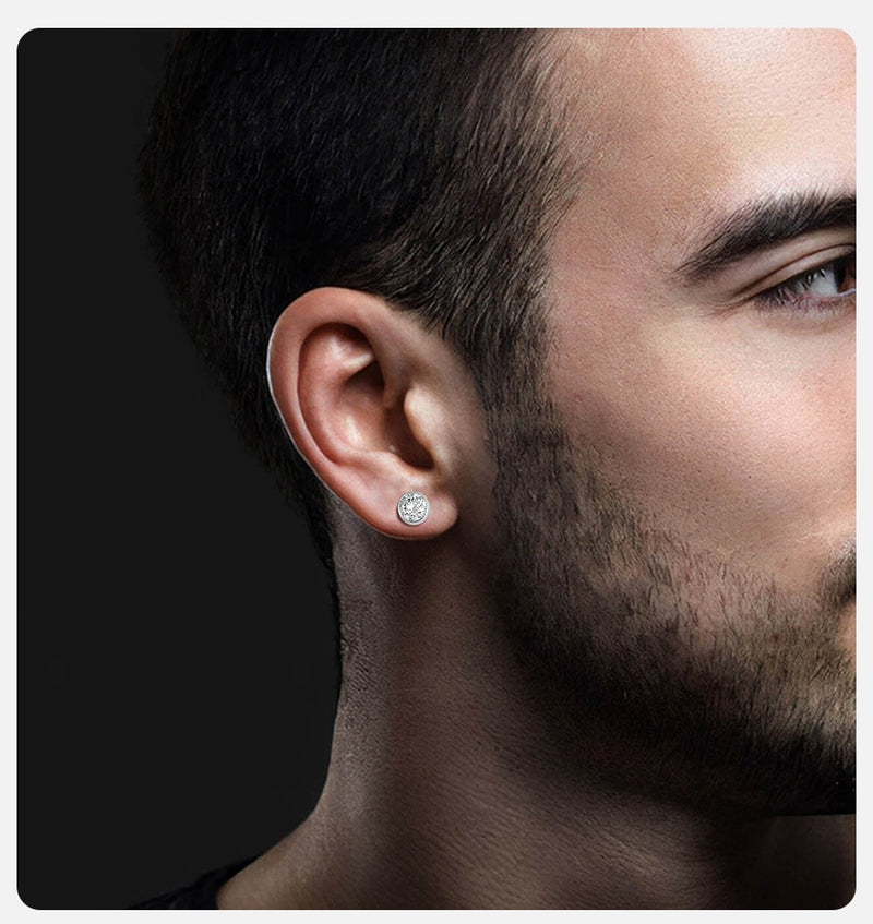 Stud Earrings in Stainless Steel for Men and Women - Hip Hop Earrings