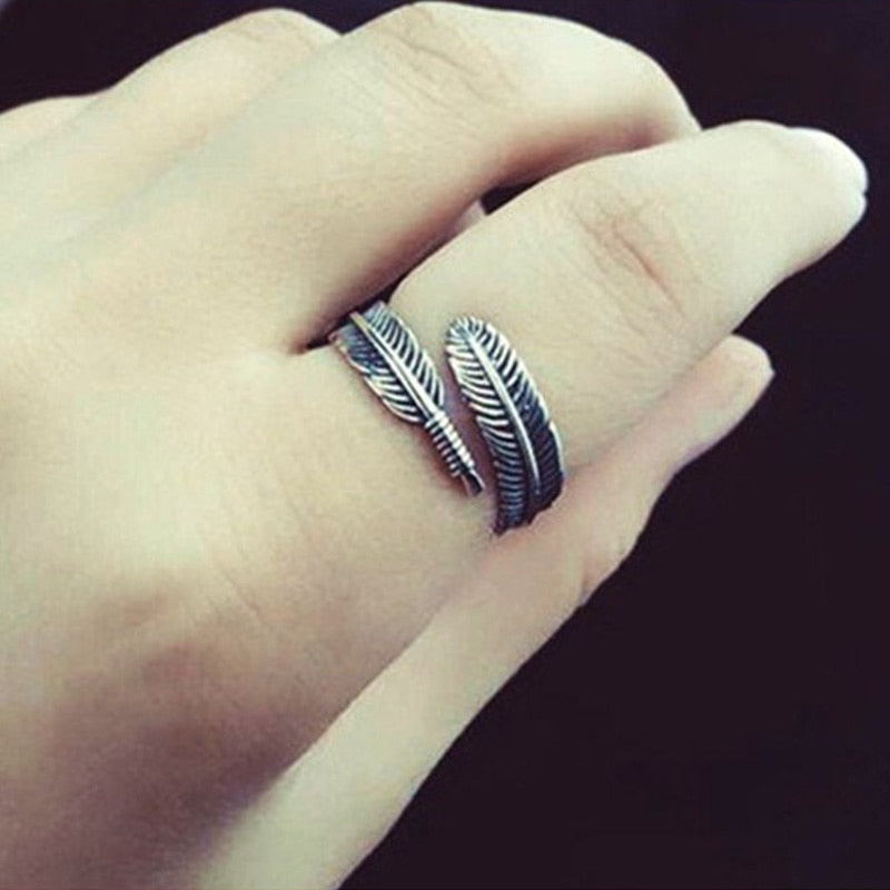 Geometric Circle - Open Adjustable Rings For Women & Girls - Micro Pave, Feather, Leaves, Wave, Cat, Femme Finger Rings