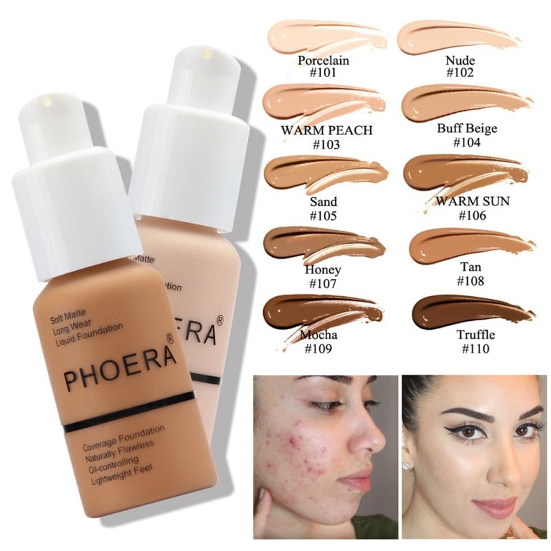 Moisturizing Liquid Matte Oil Control Foundation for Women and Girls - Waterproof/Full Coverage