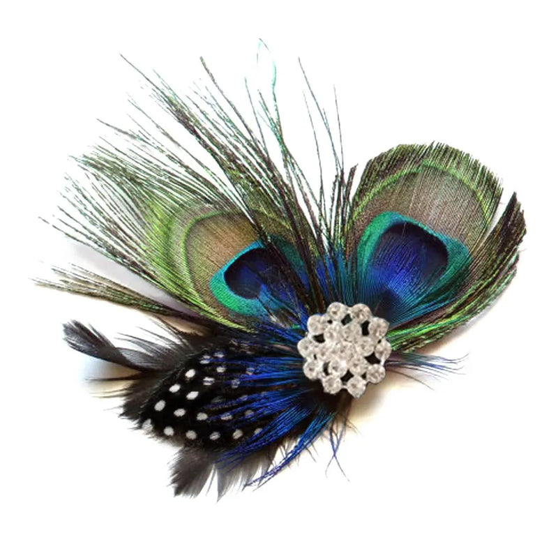 Peacock Fascinator Feather Hair Clip for Women and Girls - Unique Hair Decoration - 1 Piece