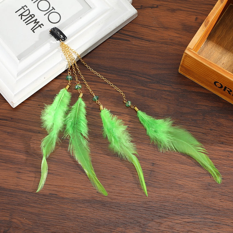 Tassel Feather Hair Combs for Women and Men for Festivals/Parties/Galas - Colorful Headwear