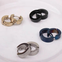 Cool Men and Women's (Unisex) Stainless Steel Stud Earrings In Blue, Black, Gold & Silver - 1 Pair Earrings