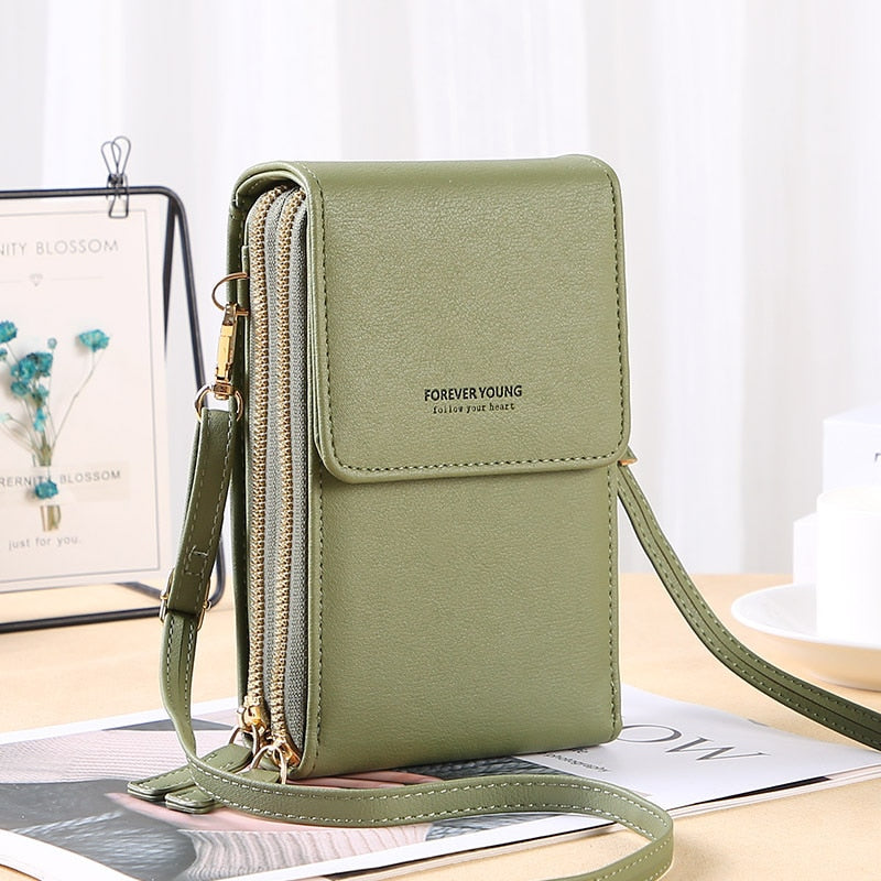 Mini Leather Crossbody Phone Bags with Touch Screen Phone Fashion for Women and Girls - Shoulder Phone Bags