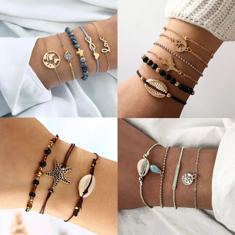 Shell Bracelets in Chain Link style (Lobster Clasp) for Women and Girls