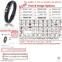 Hip-Hop Braided Leather Charm Bracelet for Men and Boys With Stainless Steel Clasp