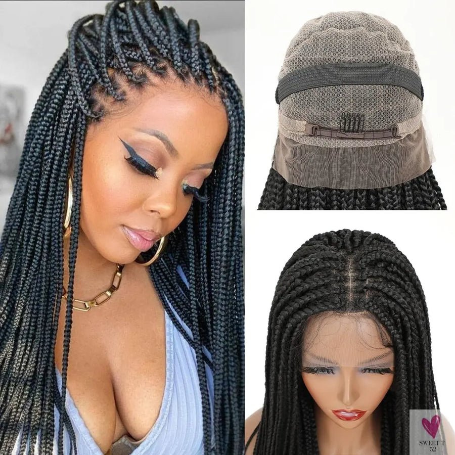 Full Lace Front Knotless Box Braided Wigs With Baby Hair, Super Long Synthetic Braids for Women