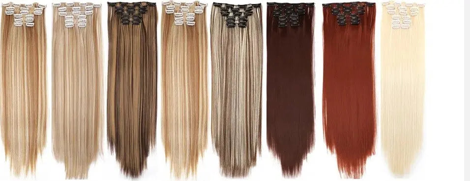 Long Straight Clip-in Synthetic Hair Extensions for Women and Girls