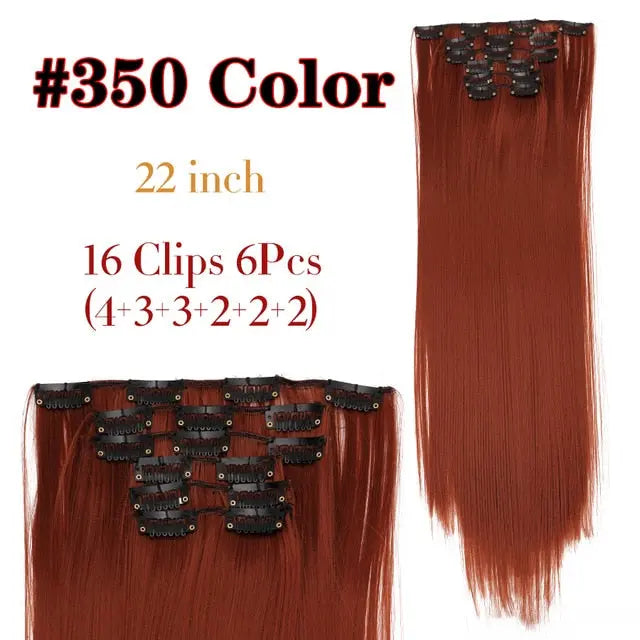 Long Straight Clip-in Synthetic Hair Extensions for Women and Girls