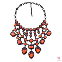 Luxurious Bohemian Crystal Statement Necklace for Women and Girls - Multicolor