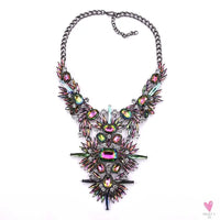 Luxurious Bohemian Crystal Statement Necklace for Women and Girls - Multicolor