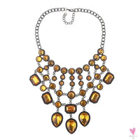 Luxurious Bohemian Crystal Statement Necklace for Women and Girls - Multicolor