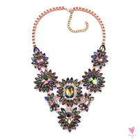 Luxurious Bohemian Crystal Statement Necklace for Women and Girls - Multicolor