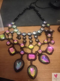 Luxurious Bohemian Crystal Statement Necklace for Women and Girls - Multicolor