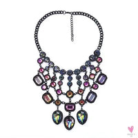 Luxurious Bohemian Crystal Statement Necklace for Women and Girls - Multicolor
