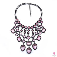 Luxurious Bohemian Crystal Statement Necklace for Women and Girls - Multicolor