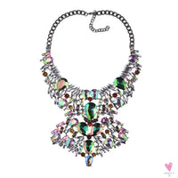 Luxurious Bohemian Crystal Statement Necklace for Women and Girls - Multicolor