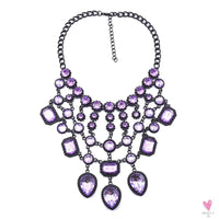 Luxurious Bohemian Crystal Statement Necklace for Women and Girls - Multicolor