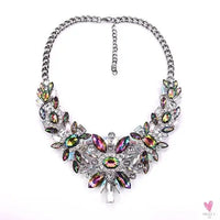Luxurious Bohemian Crystal Statement Necklace for Women and Girls - Multicolor
