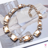 Luxurious Bohemian Crystal Statement Necklace for Women and Girls - Multicolor