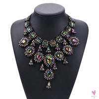 Luxurious Bohemian Crystal Statement Necklace for Women and Girls - Multicolor