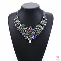 Luxurious Bohemian Crystal Statement Necklace for Women and Girls - Multicolor