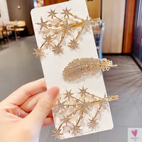 Luxury Crystal Hair Pin/Clip Sets for Women and Girls - 1 to 3 Pieces in Gold or Silver