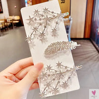 Luxury Crystal Hair Pin/Clip Sets for Women and Girls - 1 to 3 Pieces in Gold or Silver