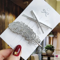 Luxury Crystal Hair Pin/Clip Sets for Women and Girls - 1 to 3 Pieces in Gold or Silver