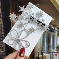 Luxury Crystal Hair Pin/Clip Sets for Women and Girls - 1 to 3 Pieces in Gold or Silver