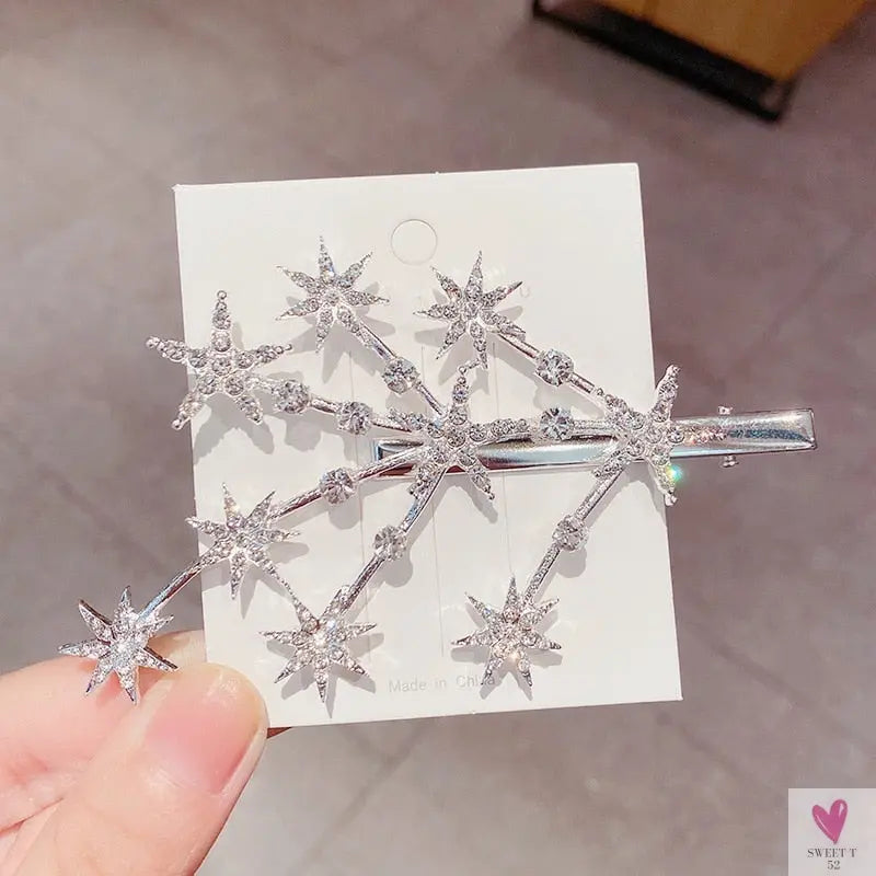 Luxury Crystal Hair Pin/Clip Sets for Women and Girls - 1 to 3 Pieces in Gold or Silver