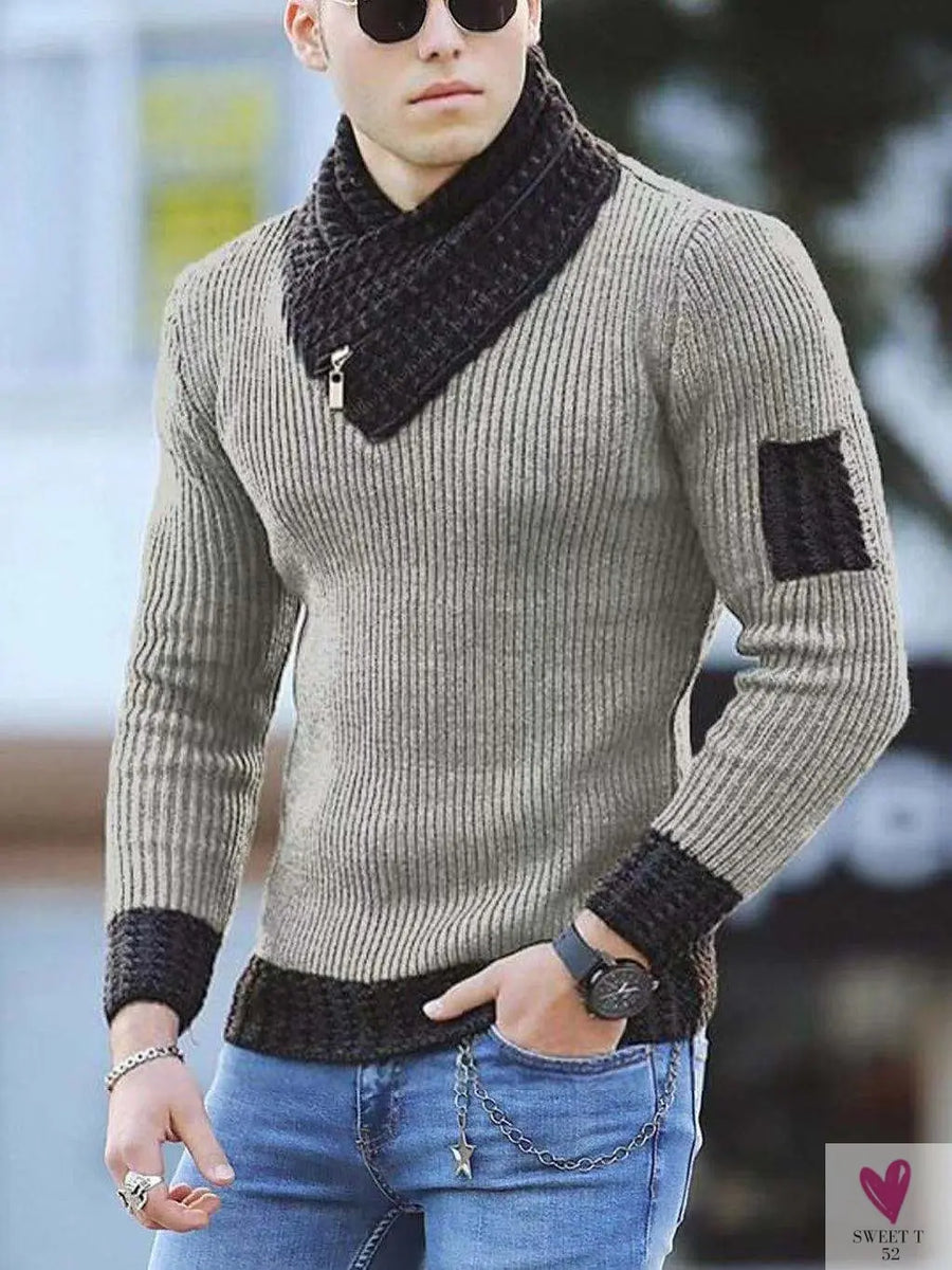 Men's Winter Turtleneck Sweater/Tee Pullover, Knitted Wool, Slim Fit/Plus Sizes-Shirts & tops-SWEET T 52