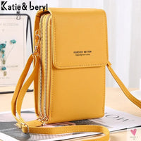 Mini Leather Crossbody Phone Bags with Touch Screen Phone Fashion for Women and Girls - Shoulder Phone Bags