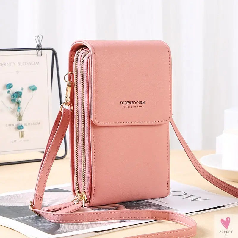 Mini Leather Crossbody Phone Bags with Touch Screen Phone Fashion for Women and Girls - Shoulder Phone Bags