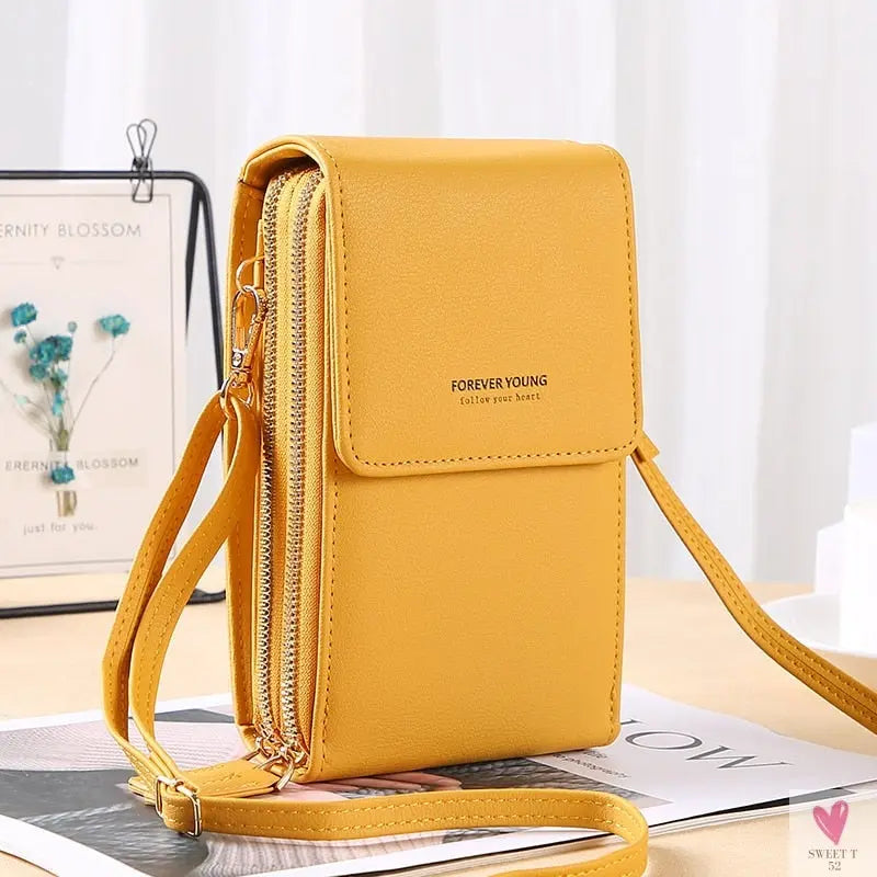 Mini Leather Crossbody Phone Bags with Touch Screen Phone Fashion for Women and Girls - Shoulder Phone Bags