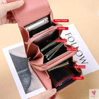 Mini Leather Crossbody Phone Bags with Touch Screen Phone Fashion for Women and Girls - Shoulder Phone Bags