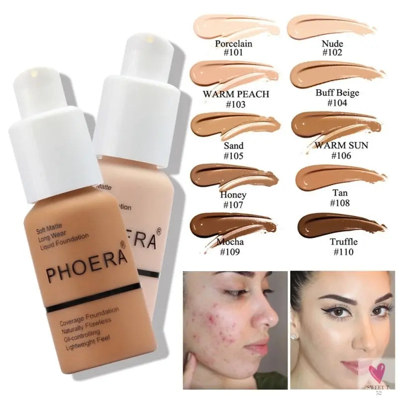 Moisturizing Liquid Matte Oil Control Foundation for Women and Girls - Waterproof/Full Coverage