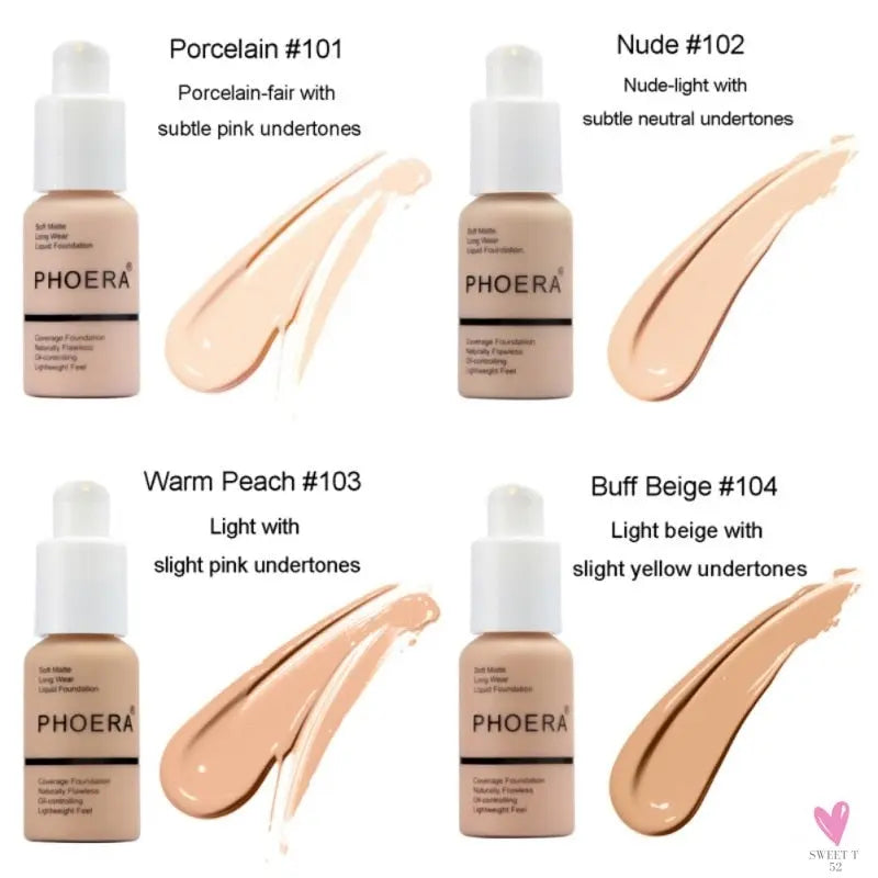 Moisturizing Liquid Matte Oil Control Foundation for Women and Girls - Waterproof/Full Coverage