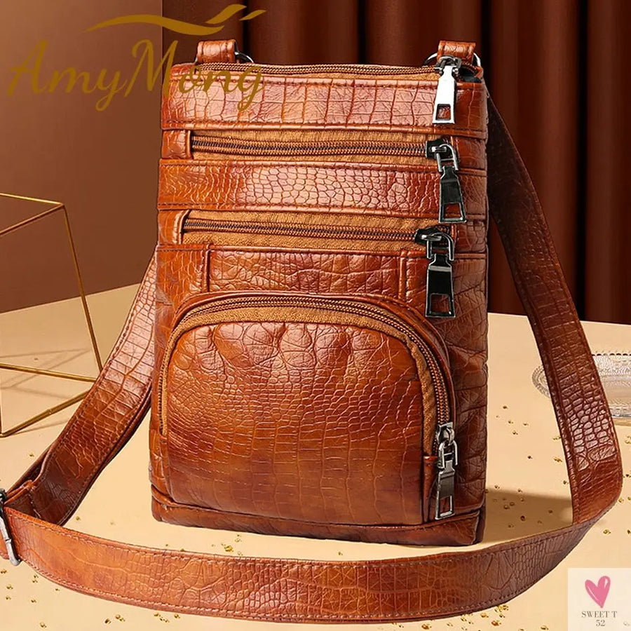 Multi-pockets Casual Crossbody Shoulder Bags for Women & Girls - Retro Flap Handbag/Purse Fashion