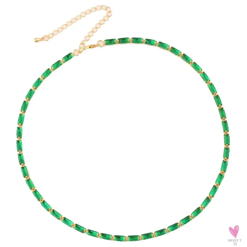 Rainbow Cubic Zirconia Waterdrop Choker Charm Necklaces - Charming Woman's Wedding, Party, Birthday Choker Jewelry or Gift