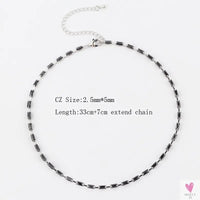 Rainbow Cubic Zirconia Waterdrop Choker Charm Necklaces - Charming Woman's Wedding, Party, Birthday Choker Jewelry or Gift