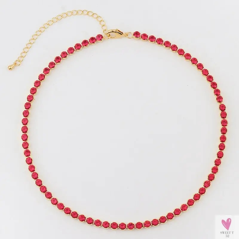 Rainbow Cubic Zirconia Waterdrop Choker Charm Necklaces - Charming Woman's Wedding, Party, Birthday Choker Jewelry or Gift