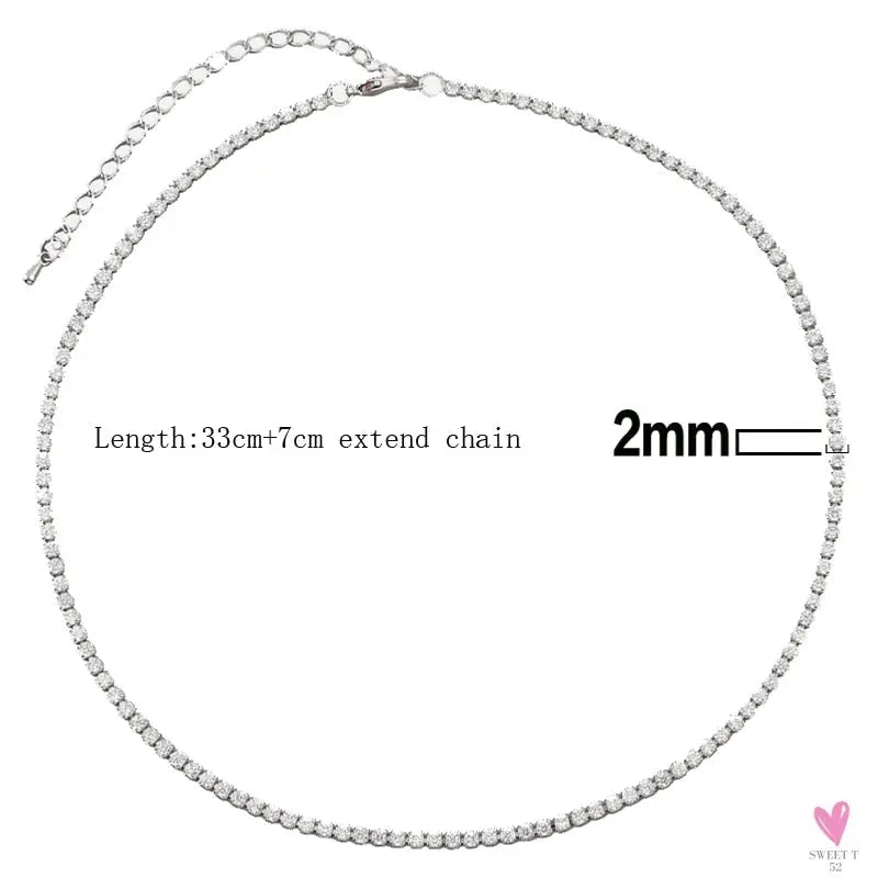 Rainbow Cubic Zirconia Waterdrop Choker Charm Necklaces - Charming Woman's Wedding, Party, Birthday Choker Jewelry or Gift