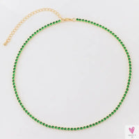 Rainbow Cubic Zirconia Waterdrop Choker Charm Necklaces - Charming Woman's Wedding, Party, Birthday Choker Jewelry or Gift