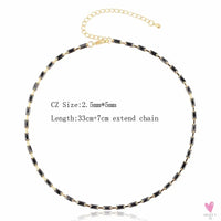 Rainbow Cubic Zirconia Waterdrop Choker Charm Necklaces - Charming Woman's Wedding, Party, Birthday Choker Jewelry or Gift