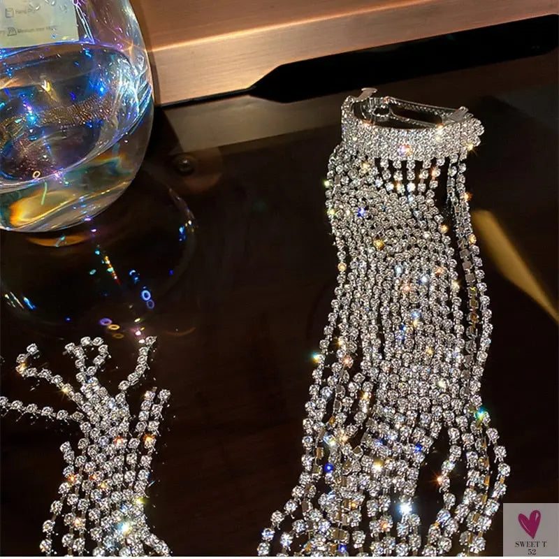 Rhinestone Tassel Hair Accessory for Women and Girls - Long Hair and Braids to Add Sparkle