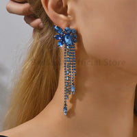 Gorgeous Women and Girl's Drop Earrings in 6 Brilliant Colors - Rose Red, Blue, Green, Black, White and Champagne